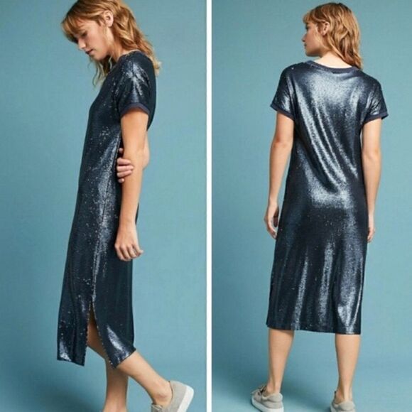 Anthro Moulinette Soeurs Interstellar Sequin Dress size L - Picture 1 of 11
